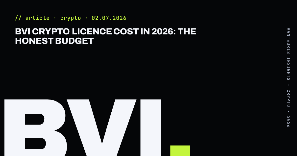 BVI Crypto Licence Cost in 2026: The Honest Budget — article cover