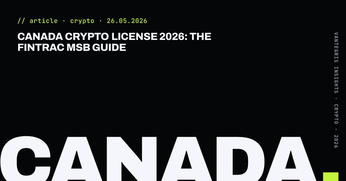 Canada Crypto License 2026: The FINTRAC MSB Guide — article cover