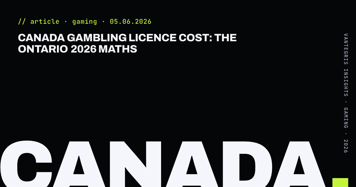 Canada Gambling Licence Cost: The Ontario 2026 Maths — article cover