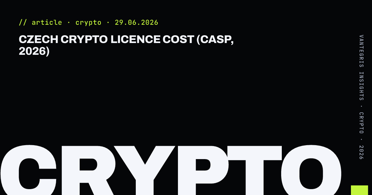 Czech Crypto Licence Cost (CASP, 2026) — article cover