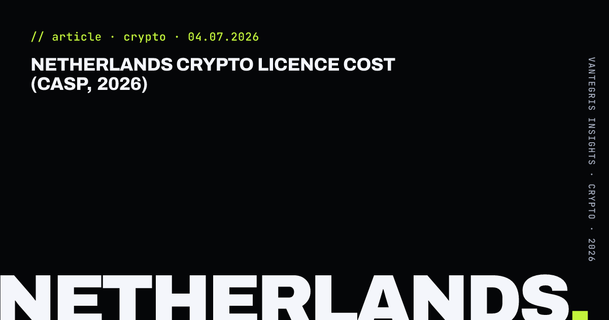 Netherlands Crypto Licence Cost (CASP, 2026) — article cover